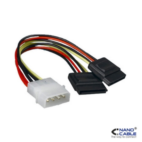 precoz equilibrar Indefinido Nanocable - Cable adaptador 20cm de Molex a SATA de alimentación conexión  5.25"(MOLEX 4PIN)/M-2xSATA/H 105113