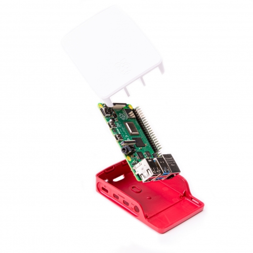 Raspberry caja oficial para Pi 4 - Color rojo/blanco