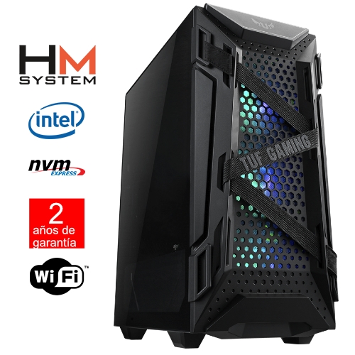 HM Intel TufG C1 Gaming - Torre RGB - Intel Core i5-10400F - 16 GB RGB - 500 GB M.2 NVMe + 1 TB HDD - RTX 2060 6 GB - 650 80+ Bronze - Wifi - NOODD - 2 años garantía - 30 días DOA