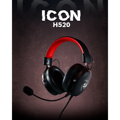 Redragon - ICON Auricular Gaming Virtual 7.1 USB Micrófono Negro