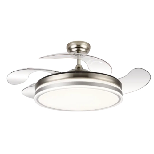 Ventilador Calima 2S - Techo - 900 mm - Mando a distancia - 6 velocidades - Motor DC - Luz LED integrada - Acabado en nickel satinado