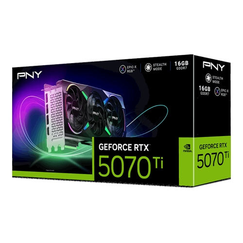 PNY GeForce RTX 5070Ti 16GB ARGB Overclocked Triple Fan