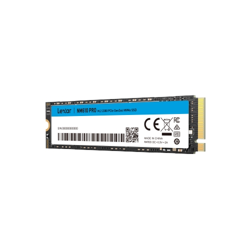 Lexar NM610Pro - 500GB - M.2 2280 PCIe Gen3x4 NVMe - hasta 3300MB/s lectura - hasta 1700MB/s escritura - 3 años garantía