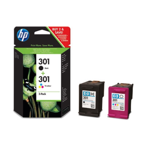 HP Pack de ahorro de 2 cartuchos de tinta original 301 negro/Tri-color