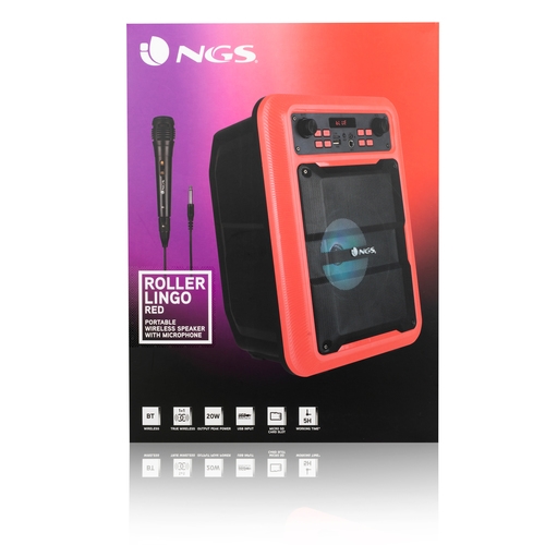NGS - Altavoz Roller Lingo - Bluetooth/TWS - 20W - Micro SD - USB - AUX - 5