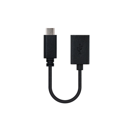 Nanocable - Cable USB 2.0 3A USB-C/M-A/F 15cm Negro OTG (On The Go)