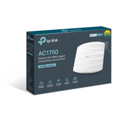 TP-LINK EAP245 - punto de acceso inalámbrico - Wifi - Doble banda - 802.11ac - Incluye kit de montaje pared/techo - PoE+ - Omada