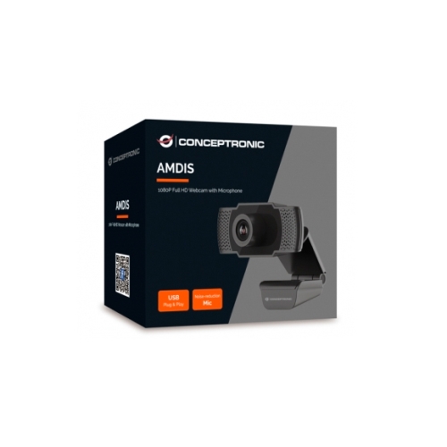 Conceptronic - Webcam FHD AMDIS - 1080P - USB 3.6MM - 30 FPS - Angulo Vision 90º - Microfono integrado