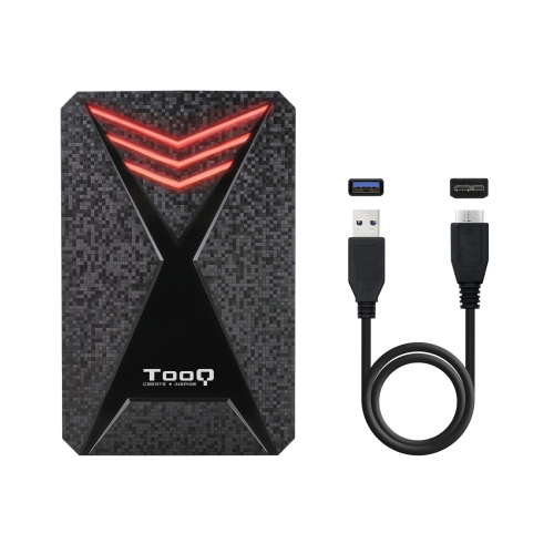 TooQ - Caja externa gaming para discos duros 2.5” SATA USB 3.0/3.1 Gen 1 LEDs multicolor