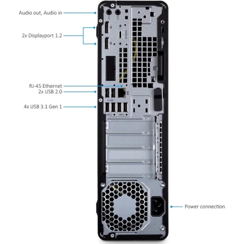 HP EliteDesk 800 G3 SFF - Intel Core i5-6500 - 8GB - 256GB SSD - 2 x DP - USB-C - Windows 10 Pro - Certified Refurbished