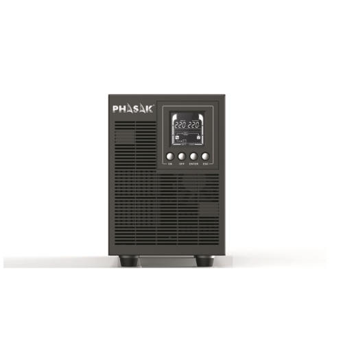 Phasak - SAI PH 9220 - Online - 2KVA/1800W - Formato Torre - 4 Schuko - LCD - RS232-USB - Baterias 4x9Ah