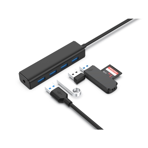 Conceptronic - Hub USB 3.1 Tipo-C a 4 USB - Diseño compacto - Negro