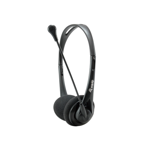 Equip - Headset Equip Life Conexion Jack 3.5mm - Microfono flexible - Control de volumen - Incluye adaptador 1 a 2 Jacks 3.5mm - Negro