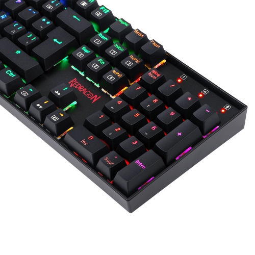 Redragon - MITRA Teclado Mecánico Gaming Switch Rojo RGB Español España Negro