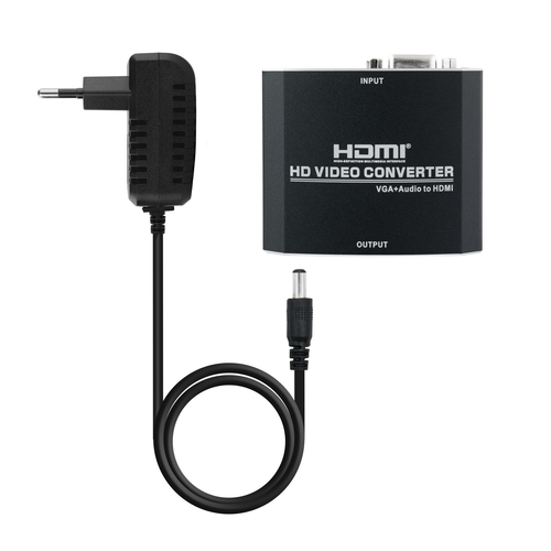 Nanocable - Adaptador SVGA/M+Audio a HDMI/H con alimentacion negro