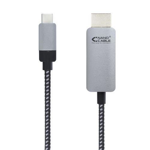 Nanocable - Cable conversor USB-C A HDMI USB-C/M–HDMI/M - Negro - 1.8 m