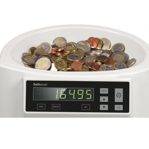 Safescan 1250, Contador y clasificador de monedas de Euro, Incluye tubos de monedas.